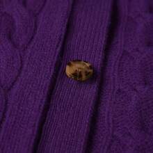 Polo Ralph Lauren Classic Embroidered Wool Cardigan | Cable-Knit Cashmere Blend Crewneck Button-Front Sweater, Women's Timeless Knitwear - 紫色 - 查看 5
