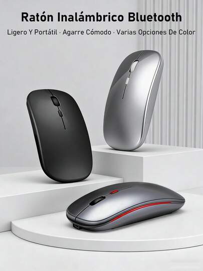 Ratón inalámbrico Bluetooth dual-mode recargable luminoso con carga, silencioso para ordenador portátil de oficina y gaming
