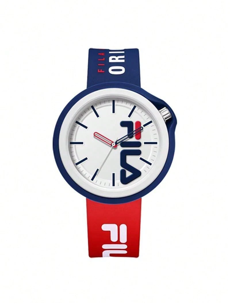 FILA Đồng hồ đôi silicon FLS38-6698: Không tiếng ồn, chống nước, giữ giờ chính xác, phù hợp cho học sinh trung học, sinh viên, đi làm và đeo hàng ngày. - trắng - Xem 1