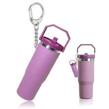 LAEKOU Mini Cup Keychain Compatible With Stanley Cup, Cute Tumbler  Holder Key Chain For Purse Bag Backpack - 紫色 - 查看 2