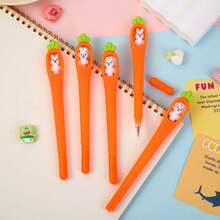 1/3/5pcs Easter Bunny Shaped Ballpoint Pens, Carrot Shaped Ballpoint Pens, Black Ink, Comfortable Writing, School & Office Supplies, Ideal Easter Gifts, Back To School Stationery Gifts - Random Style - View 3
