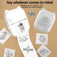 AI Mini Printer, Thermal Inkless Sticker Maker With 5 Rolls Printing Paper, Compatible With IOS&Android , For Study Notes, Pictures, DIY, Journal, Photos, Label,Scrapbook - Multicolor - View 8