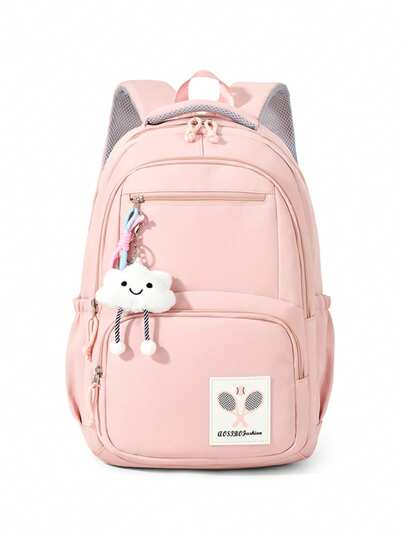 New Preppy Style Versatile Casual Backpack, Lightweight For Primary, Junior & Senior High School Students, Large Capacity School Bag
