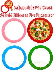 1pc Adjustable Silicone Pie Crust Shield,Pie Ring Crust Bake Protector Pie Cover,Adjustable Pie Crust Shield Silicone Pie Protector,Pie Ring Crust Bake Protector Pie Cover,Adjustable Pie Crust Protective Pad,Non Stick,Suitable For 8-11 Inch Pies,Pizzas,Tarts,And Pancakes - Multicolor - View 11
