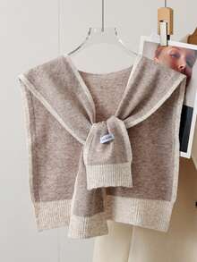 1pc Minimalist Style Wool Trim Shawl - Multicolor - View 3