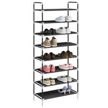Range-chaussures avec 8 étagères Métal et Tissu non tissé Noir - Noir - Voir 4