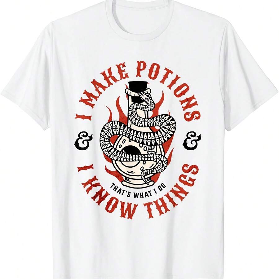 Camiseta divertida de mago con poción de bruja y hierbas de boticario vintage - Blanco 5 - Ver 1