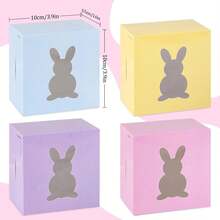 24pcs Wavy Window Bread Boxes, 4*4*2.5in Cookie Boxes With Window, For Cakes, Chocolates, Cookies, Party, Birthday, Easter, Holiday, Gift Packaging, Tart Packaging - 4425 Wave - View 3