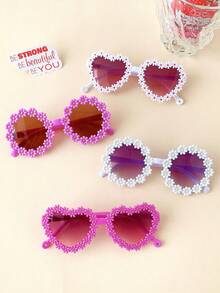 2/4Pcs 2026 Girls Cute Newest Flower Heart 2 Styles Kids Children Fashion Glasses Baby Eyewear,Card Only Show,Don't Shipping - Multicolor - View 6