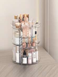 1个360°旋转化妆刷架及化妆品收纳架，桌面梳妆台储物架 - 彩色 - 查看 5