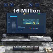 ATTACK SHARK X98 102键三模式键盘 | 垫片式热插拔 | RGB PBT键帽 | 4000mAh电池 - 彩色 - 查看 5