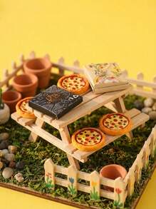 POKOJA LAND 2pcs Miniature Toy Pizza, Food Play Scene Accessories For OB11 Doll House Food,Doll Miniature,Mini Toy Food, Dolls,Mini Items,Pizza Party - Multicolor - View 4