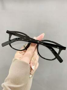 1pc/2pcs High-Quality, High-Definition, Fashionable Non-Prescription Glasses, Suitable For Daily Study And Life Outfit - Clear - View 3