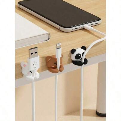 Cute 2/3pcs Desk Cable Management Clips, Self Adhesive Wire Organizer For Desk, Bedside, Wall, Car, Dorm & Office, Cute Headphone Cable Holder, No Drill Cable Fixes, Cable Management Accessories Back To School Women's Day Gift