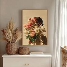 1 sztuka w ramce/bez ramki, boho kwiatowy, kobieta, modny plakat na płótnie, vintage, kwiat, wydruk ścienny, abstrakcyjna postać, minimalistyczny, rustykalny, rustykalny obraz dekoracyjny do mieszkania, salonu, sypialni, nowoczesnej dekoracji domu - A - Zobacz 1