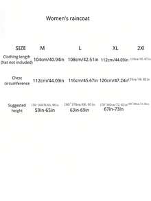1件防水连帽雨衣 - 女士时尚款，适合户外、露营、徒步、外出、母亲节礼物、卧室装饰、花园、厨房装饰、夏季、海滩、旅行必备、房间装饰、软萌、毕业季 - 女款雨衣 - 查看 11
