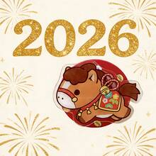 1pc 2026 Cartoon Red Horse & Capybara MagSafe Magnetic Phone Holder, Strong Suction, Adjustable Desktop Air Cushion - Multicolor - View 8