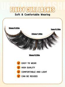 New Cat Eye Eyelashes 3D Natural Transparent Band False Lashes Fluffy Soft Cross 7 Pairs Manga Lashes Wispy Natural Eyelash Extension Makeup - Natural Lashes - View 4