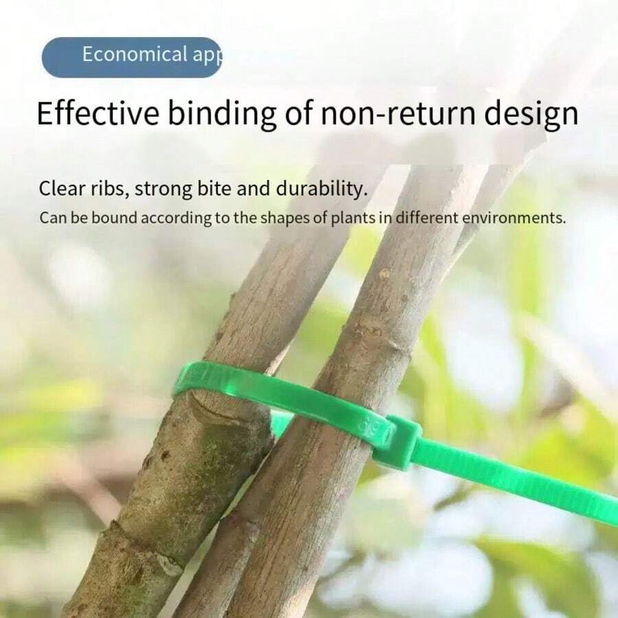 100 piezas de cintas de sujeción, correas con cremallera, bandas de plástico, cintas de fijación de plantas, cuerdas de jardinería portátiles y otros suministros de jardinería y cuidado del césped. Adecuado para atar artículos, asegurar la carga y otros propósitos durante la limpieza del hogar. - 100 bridas para cables - Ver 1