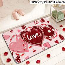1 szt. walentynkowy, limitowana edycja, dekoracyjny dywan z nadrukiem serca, mały dywanik, dywanik antypoślizgowy, dywanik do salonu, dywanik do sypialni, nowoczesny, minimalistyczny, kwadratowy dywanik łazienkowy z imitacji wełny, prostokątny dywanik do salonu i sypialni w stylu nordyckim, gruby plusz, wielokolorowy, antypoślizgowy spód, składany i do przechowywania, podnosi poziom wystroju domu - Wielokolorowe - Zobacz 4