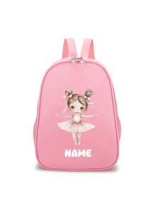 One Piece Cartoon Pink Ballet Coffee Print Backpack With Ballet And Cappuccino Design - Adjustable Straps, Commuter, Travel Backpack - Cute Casual Day Backpack With 2d Flat Print, Lightweight Backpack, Sturdy Construction, Fabric, 2d Flat, Perfect Gift For Ballet And Coffee Lovers, Ballet Gifts. - Multicolor - View 19