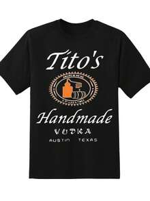 Titos Handmade Vodka Austin Texas Logo T Shirt Women Men Unisex Casual Short Sleeve Tee Shirt For Party Drinking Events Gift,220g - màu đen - Xem 2