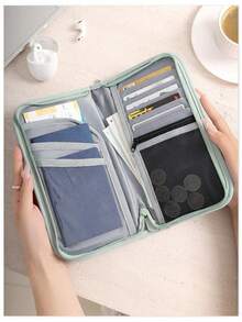 时尚双拉链大容量RFID防盗护照夹，男女通用，带腕带和可调节肩带，多功能旅行钱包，可装手机、卡片、现金和护照。创意飞机造型护照夹，生日、周年纪念日、送给男友/父亲的绝佳礼物，旅行必备，旅行包、行李袋、旅行袋、过夜包，大容量旅行收纳包，邮轮旅行必备，度假必备，男女旅行必备，假日必备，旅行必备。 - 綠色 - 查看 8