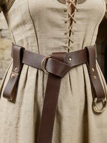 3pcs Set Ski & Hiking Waist Belt And Cup Holder, Suitable For Renaissance & Medieval Style Women, Can Be Used For Renaissance Fair Cosplay, Vintage Clothing Accessories - Multicolor - View 7