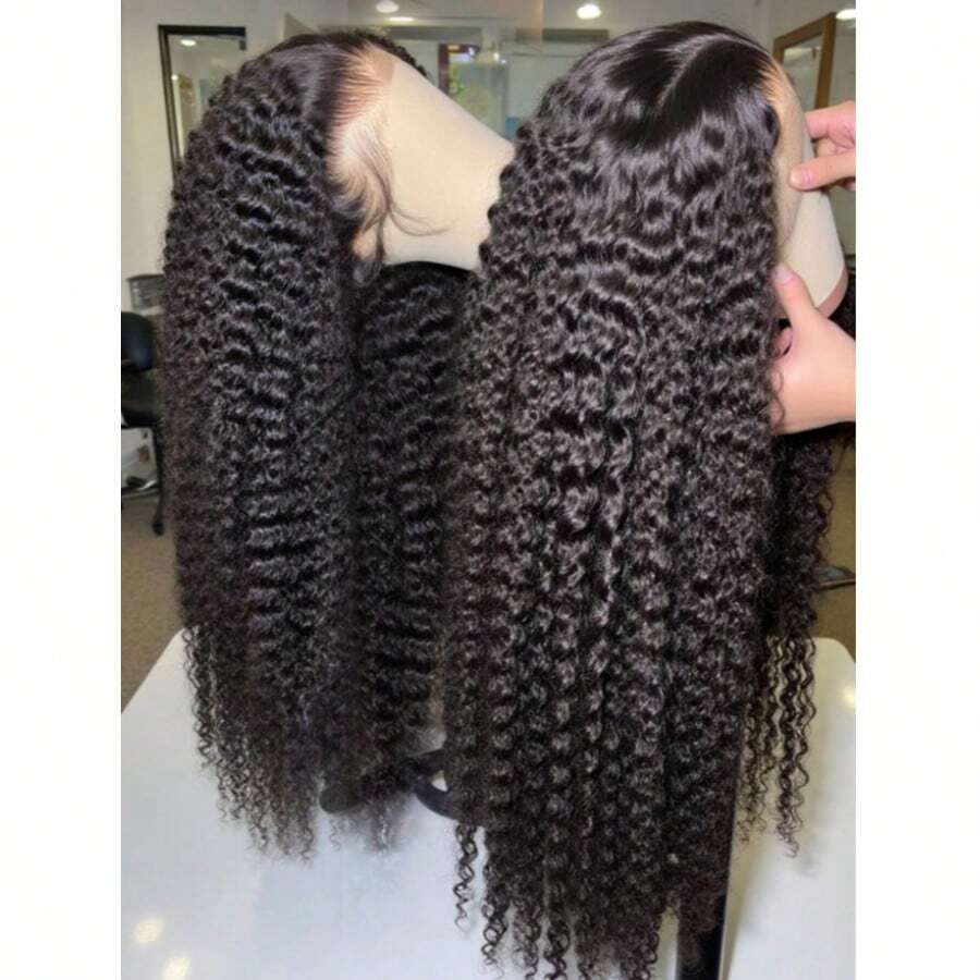 Deep Wave Lace Front Wigs Human Hair 200% Density 13x6 HD Transparent Deep Wave Frontal Wigs Human Hair With Baby Hair Natural Color Halloween Season - Natural Black - View 1