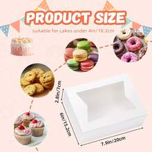 Tomnk 48pcs 8x6x2.5 Inches Bakery Boxes, Cookie Boxes, Treat Boxes With 3 Style Window, For Chocolate Strawberries Muffins Donuts And Party Favor, White/Brown, For Mother's Day, Wedding, Party - Nhiều màu - Xem 12