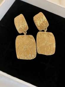 Square Striped Earrings, Fashionable Exaggerated High-End Earrings, New Earrings - Multicolor - View 5