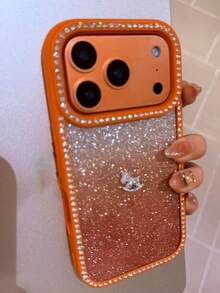 Funda de teléfono transparente con detalles de lujo de 3D Rhinestones, perlas y brillo degradado, compatible con iPhone 17ProMax, 17Pro, 17, 16, 15, 14, 13 Pro Max, amortiguador suave y resistente a golpes - poni - Ver 6