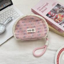 Plush Patchwork Cosmetic Bag, Travel Handbag, Cute Shell Shaped Handbag, Coin Purse Card Holder, Portable Storage Pouch - Multicolor - View 12