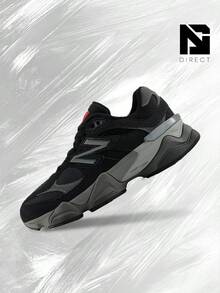 New Balance 9060 Black Grey (GS) - Women's Lifestyle Sneakers – Shose For Woman-Vintage-Spring & Summer-Inspired Running Shoes, Shock-Absorbing Comfort, Gym To Streetwear Casual Wear-Mother's Day Gifts-Father's Day Gift–GC9060BK - 黑灰色 - 查看 1