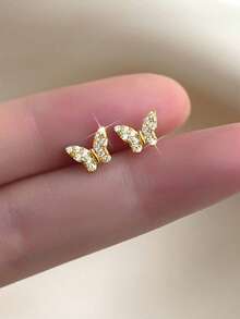 1 Pair Teen Elegant Cubic Zirconia Stud Earrings For Girls Gifts For Daily Decoration For Party Jewelry Birthday Gift - 4# - View 7
