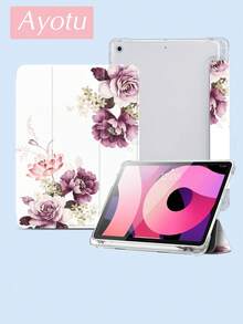 Ayotu 1pc Purple Flowers, Flower Prints Tablet Case & Kindle E-Book Case Compatible With IPad 10th Generation, IPad 11/Air 4th/Air 7th/9.7 Inches, Compatible With Samsung Galaxy Tab A9 Plus, Kindle (11th Generation-2024 Release)(6 Inch), Kindle Paperwhite 12th Gen 2024, Great Holiday Gift, Stylish And Simple Pattern. - Multicolor - View 5