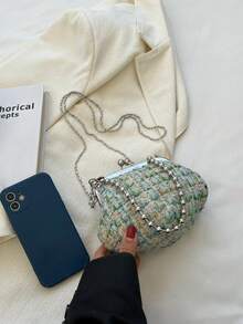 High-Grade Bag Handbag 2026 New Fashion Texture Online Celebrity Woolen Cross-Body Bag Chain Portable Bag - Multicolor - View 4