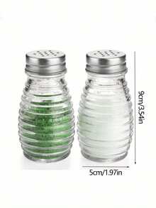 1 set de salière et poivrière en verre, bocaux en verre transparent avec couvercles en acier inoxydable - boîtes de rangement d'épices, boîtes à thé/café/sucre, accessoires de cuisine, pots à sel et poivre de style rustique, décoration de cuisine mignonne, convient pour Noël, Halloween, Pâques, Thanksgiving - Multicolore - Voir 8
