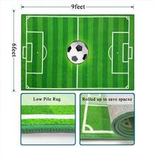 Soccer Field Green Pitch Ball Pattern Area Rug Washable Rug Vintage Traditional Floor Cover Foldable Thin Retro Accent Indoor Non Slip Carpet Print Mat Bedroom Living Room Bathroom Home Decor Large Carpets Dining Room Rug Kitchen Rugs For Entryway - A - 查看 2