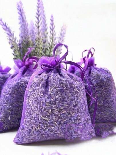 5pcs Lavender Fragrance Sachets For Drawers & Wardrobes, Fresh Scent, Wardrobe Home Fragrance Bags, Purple, Drawer & Wardrobe Home Fragrance Sachets, Fresh Plant Home Bathroom Decor, Light & Dark Purple Fabric Scented Pouches, Party Gifts, Holiday Decor, Home Accents, Plant Design Resealable Bags