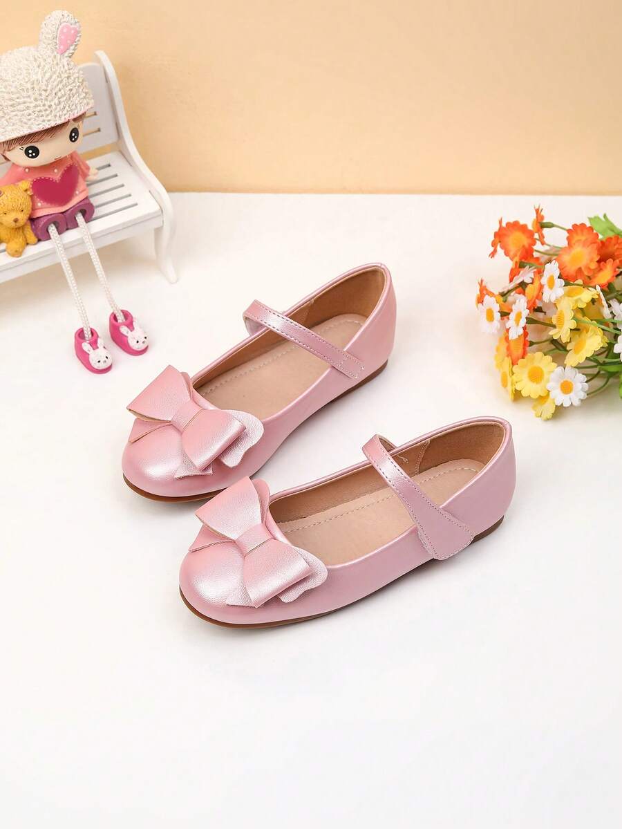 Girls' New Cute Pink Flat Shoes, Fashionable Slip-On
