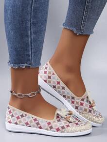 STEPREACH New Women Sports Shoes Casual Sneakers Mesh Breathable Comfortable Non-Slip Lightweight Slip-On Driving Shoes - Pink - View 4