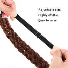 1 Pc Synthetic Premium Adjustable Handmade Wig Braided Elastic Band Hair Fashion Braiding Hair Headband Headwear For Women - Multicolor - View 4
