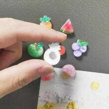 10pcs Cartoon Fruit Fridge Magnets, Oval ABS Decorative Refrigerator Stickers, Suitable For Office, Kitchen, Whiteboard, Storage Cabinet, Dishwasher, Home Decor, Christmas Gift - Multicolor - View 5
