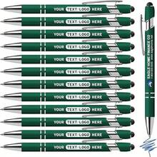 12pcs Blue Ink Customized Pens, Metal Printed Name/Logo/Text, Great Gift For Office, Teachers And Students - Sets - View 12