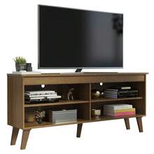 Madesa TV Stand Rack 4 Spaces Up To 65 Brown 2 - Brown - View 11