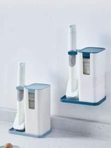 Multi-Functional Disposable Long Handle Pot Brush Set, Includes Refillable Automatic Liquid Dispenser, Sponge Scrubber, Abrasive Brush, Wall-Mounted Kitchen Cleaning Brush - Multicolor - View 7