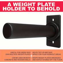 Wall Mounted Weight Plate Rack - Fits 1 Inch/2 Inch Weight Plates And Protective Pads, Wall Mounted Dumbbell Plate Storage Rack - Black - View 6