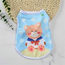 Six Pieces Pet Clothes Set For Cats And Dogs, Animal Print Summer Cute Cartoon Vest, Bichon Teddy Pomeranian - Multicolor - View 3