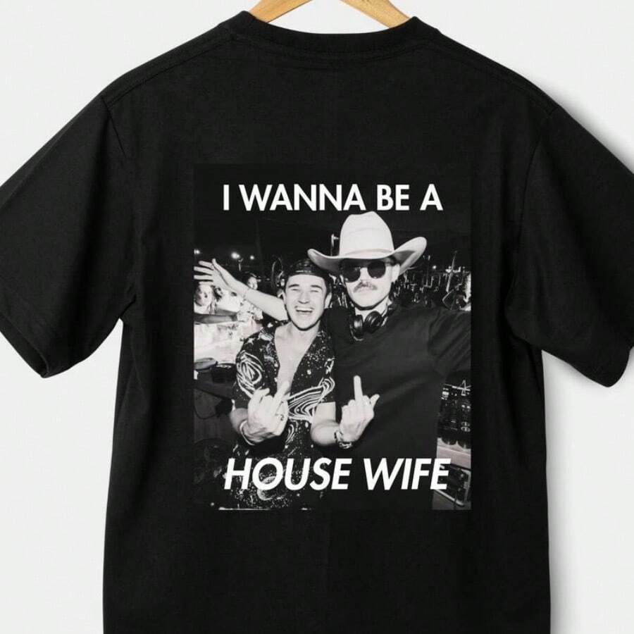 I Wanna Be A Housewife Dom Dolla John Summit Beefy-T® Short-Sleeve T-Shirt, Vintage Housewife Shirt, - Black - View 1